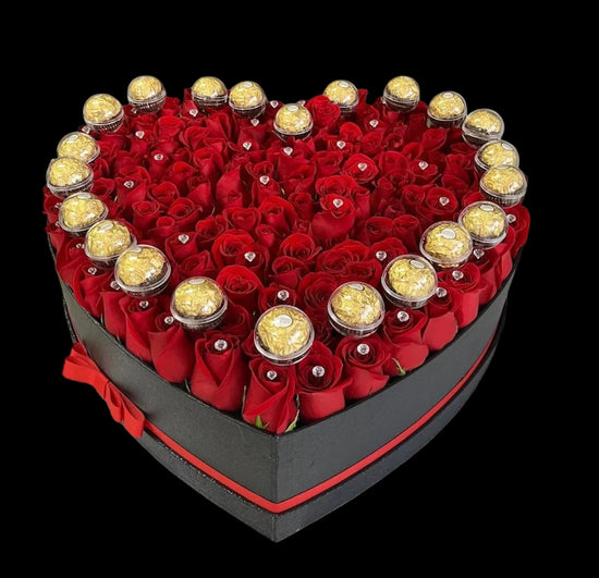 Rosas Amor Verdadero Miami - Caja Corazon Doral