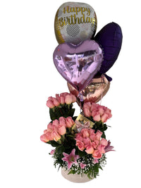 Rosas Amor Sincero Miami - Arreglo Globos Cumpleanos