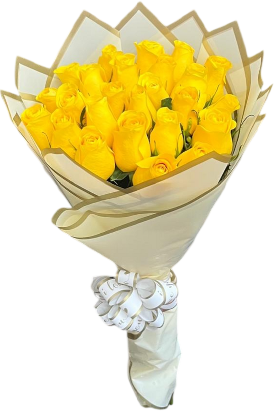 Impresionante ramo de rosas amarillas