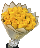 24 Rosas Amarillas Miami - Ramo de Rosas Tallo Largo Entrega Mismo Día Doral