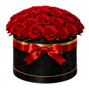 Caja de Rosas Rojas de Lujo en Cilindro Negro | Arreglo Floral Elegante para San Valentín
