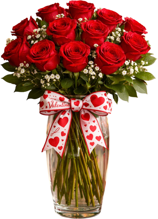12 Rosas Rojas Día de San Valentín