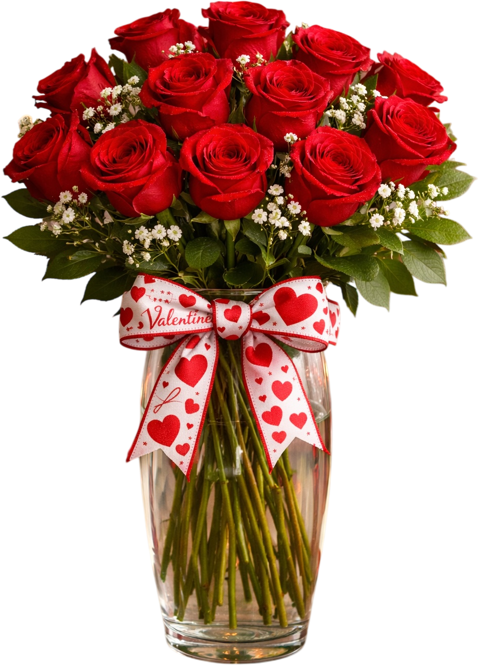 12 Rosas Rojas Día de San Valentín