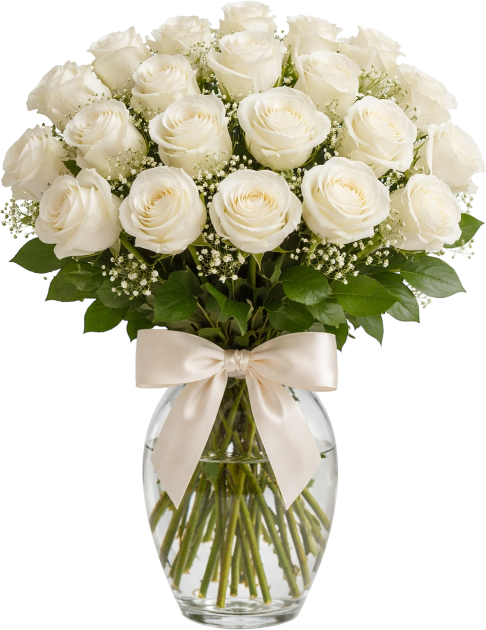 Jarrón luxury con rosas blancas naturales Susurro de Paz - Luxury flowers Miami - Miami florist premium white roses arrangement - Doral business luxury bouquets - Flowers that impress - Luxury gifts Miami