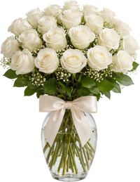 Jarrón luxury con rosas blancas naturales Susurro de Paz - Luxury flowers Miami - Miami florist premium white roses arrangement - Doral business luxury bouquets - Flowers that impress - Luxury gifts Miami