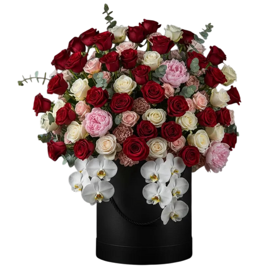 Luxury Roses & Orchids Arrangement – Same Day Flower Delivery Brickell