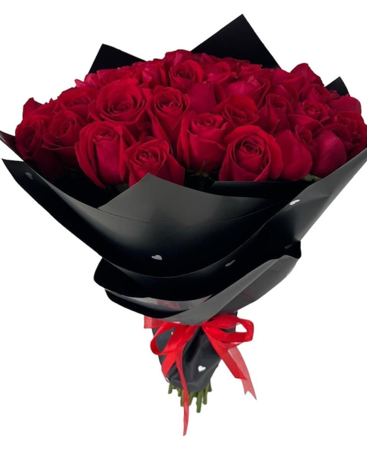 Enamora y alegra su semana con este ramo de 50 rosas rojas perfectas para que piense en ti mientras las admira