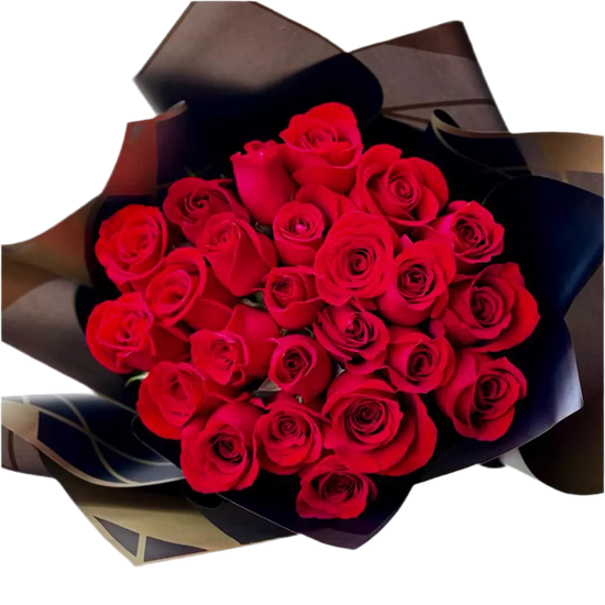Elegante Buchón con 24 Rosas