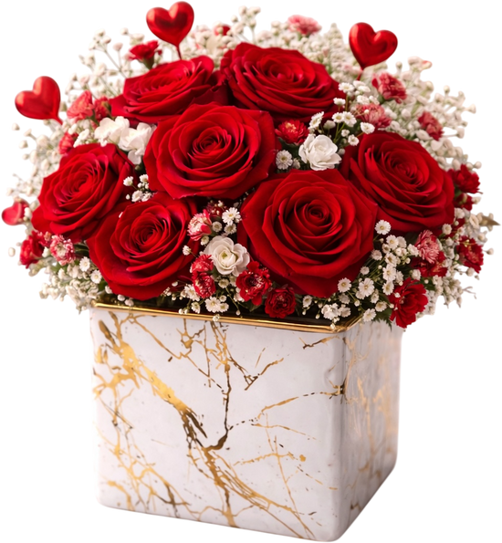 Arreglo Floral de Rosas Rojas San Valentín – Detalle Romántico que Transmite Amor