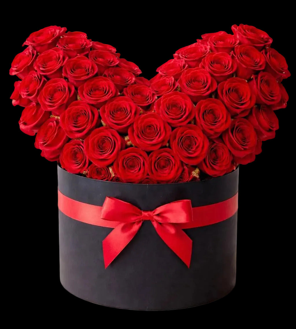 Arreglo luxury de rosas rojas en diseño alas de ángel - Premium Miami florist - Flower delivery Doral