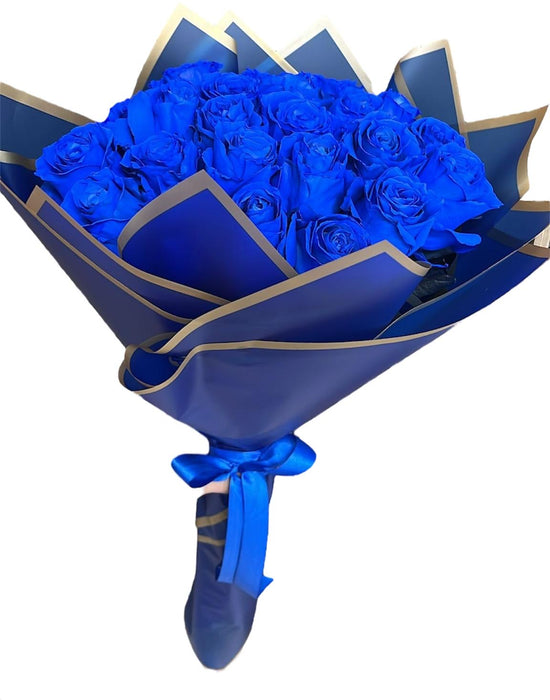 Rosas Azules Royal Blue Miami - Bouquet Exclusivo Premium Entrega Mismo Día Doral