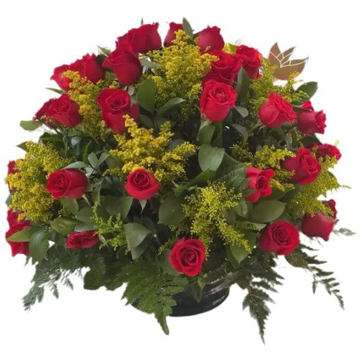 Caja de Rosas Rojas Miami - Arreglo Floral Romántico Premium Entrega Mismo Día Doral