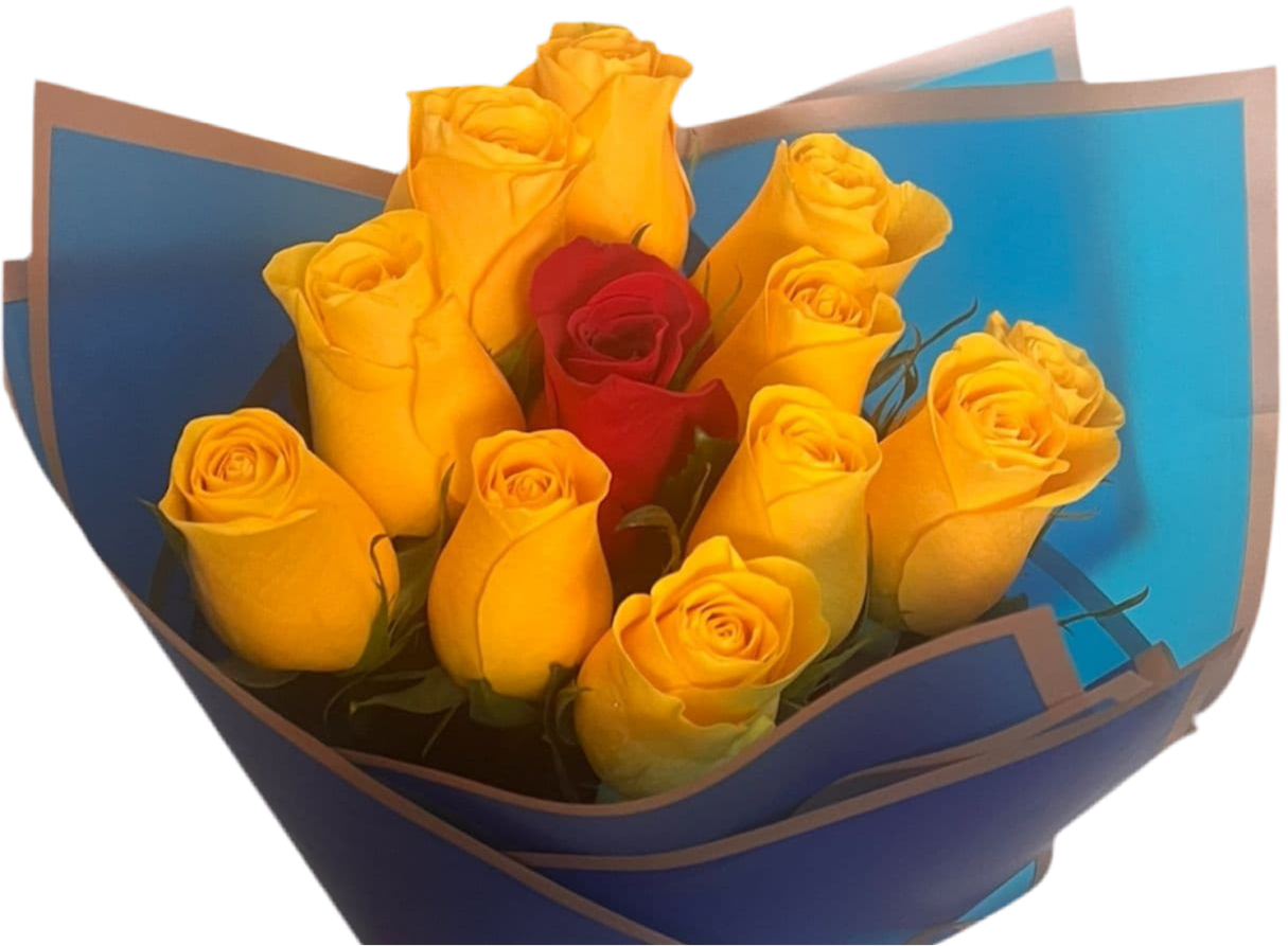 Amarillas y rojas, un regalo que expresa amor y gratitud. ¡Descubre más en ( BouquetsFlowers.com )!