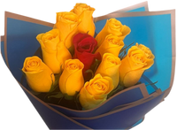 Amarillas y rojas, un regalo que expresa amor y gratitud. ¡Descubre más en ( BouquetsFlowers.com )!
