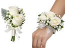Elegant White Rose Prom Flowers – Boutonniere & Corsage Miami