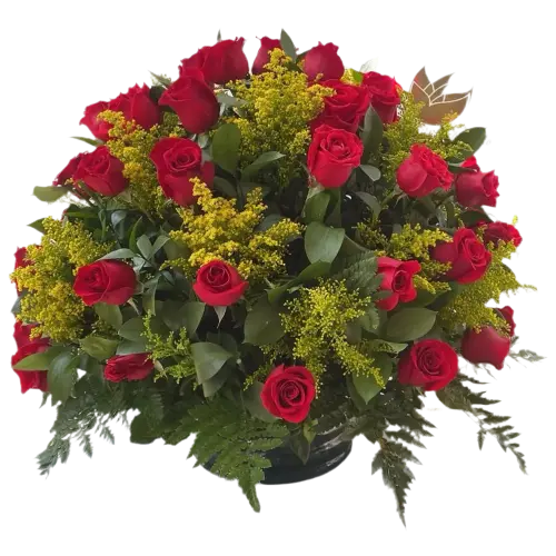 This romantic arrangement boasts 50 stunning roses. Arrangement With 50 Roses, is perfect for expressing your love and affection, Valentine´s Day, Bouquets Flowers Miami, delivery