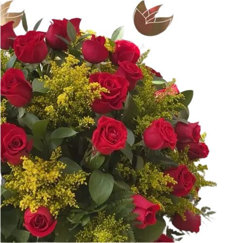 This romantic arrangement boasts 50 stunning roses. Arrangement With 50 Roses, is perfect for expressing your love and affection, view roses. Valentine´s Day, Bouquets Flowers Miami, delivery