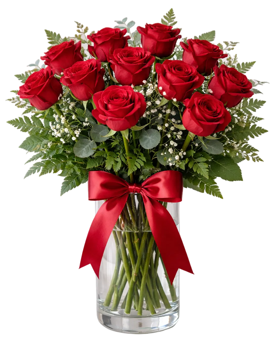 12 Rosas Rojas Premium Doral | Entrega San Valentín 14 Feb Garantizada