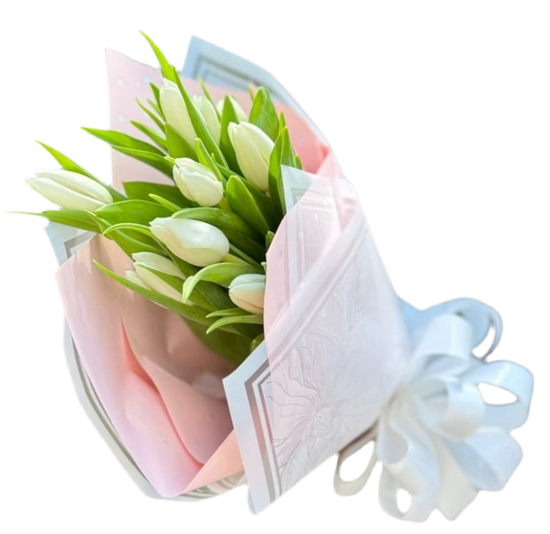 Tulipanes Blancos Miami - Ramo de Tulipanes Elegante Entrega Mismo Día Doral