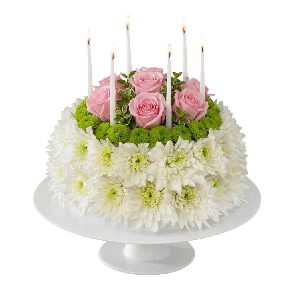 birthday-flower-cake-pink-roses-white-flowers