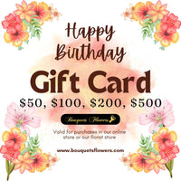Tarjetas de regalo para cumpleaños, canjéalas por productos premium de nuestra lujosa tienda y regala la elección, nuestras tarjetas de regalo tienen valores de: $50,oo USD $100,oo USD $200,00 USD $500,00 USD