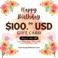 Gift cards for birthday, redeem them for premium products from our luxurious store and give the gift of choice, our gift cards have values of: $100,oo USD