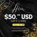 Gift cards for him, redeem them for premium products from our luxurious store and give the gift of choice, our gift cards have values of: $50,oo USD