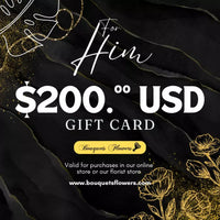 Gift cards for him, redeem them for premium products from our luxurious store and give the gift of choice, our gift cards have values of: $200,oo USD