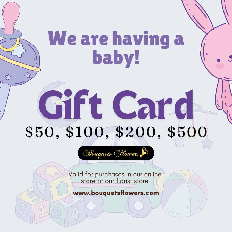 Tarjetas de regalo para celebrar la llegada del nuevo bebé, canjéalas por productos premium de nuestra lujosa tienda y regala la elección, nuestras tarjetas de regalo tienen valores de: $50,oo USD $100,oo USD $200,00 USD $500,00 USD