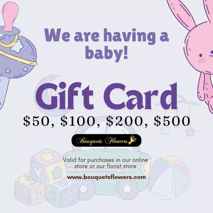 New baby gift card, redeem them for premium products from our luxurious store and give the gift of choice, our gift cards have values of: $50,oo USD $100,oo USD $200,00 USD $500,00 USD