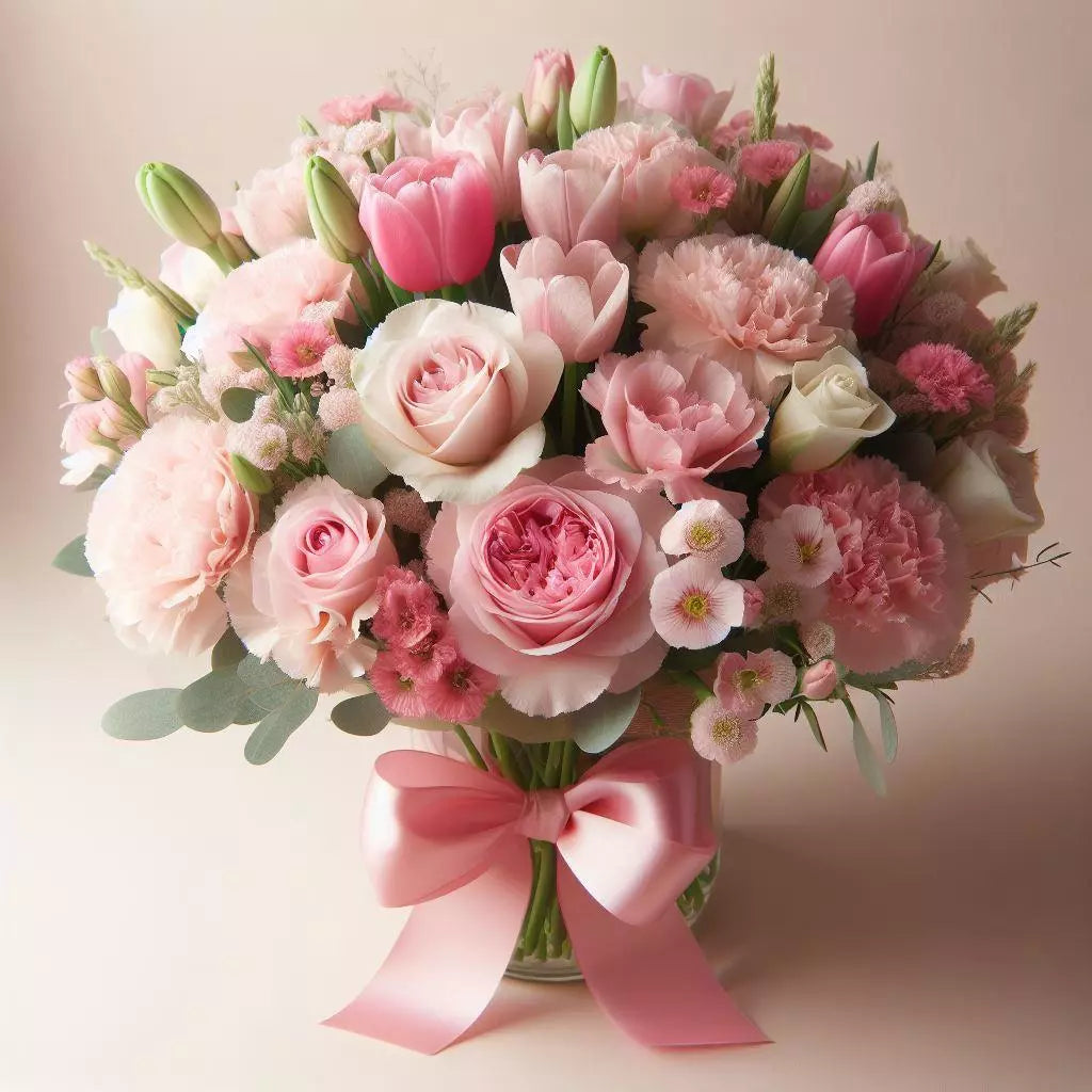 Pink Roses and Carnations, Florist in Miami, Delivery Flowers, bouquets flowers, Indulge in the enchantment and beauty of pink roses and carnations.