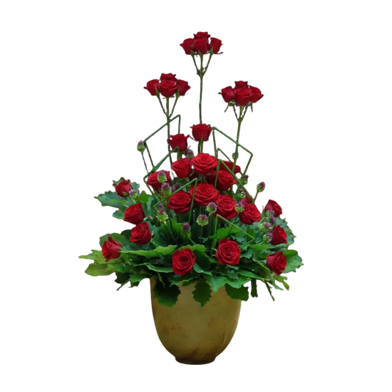 Congratulations Red Roses Modern Vertical Arrangement