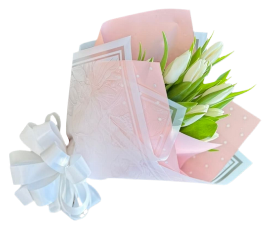 Tulipanes Blancos Miami - Ramo de Tulipanes Elegante Entrega Mismo Día Doral