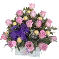 I Just Love You, Purple Roses, is a work of art, showcasing an exquisite arrangement of roses in a luxurious box. Valentine´s Day. Bouquets Flowers Miami, delivery