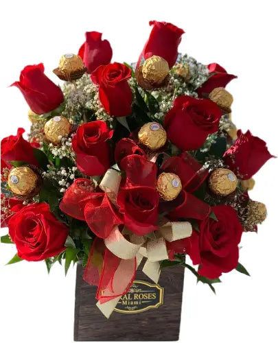 I Just Love You, Red Roses, is a work of art, showcasing an exquisite arrangement of roses in a luxurious box. Valentine´s Day. Bouquets Flowers Miami, delivery