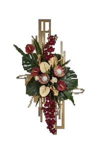 Obra Floral Magistral - Diseño Artístico Premium con Estructura Dorada