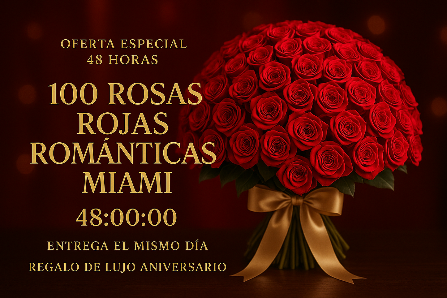 Oferta Especial 100 Rosas Rojas Miami