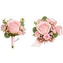 Elegant prom flower set with soft pink rose and mini carnations, designed for same-day delivery in Miami.