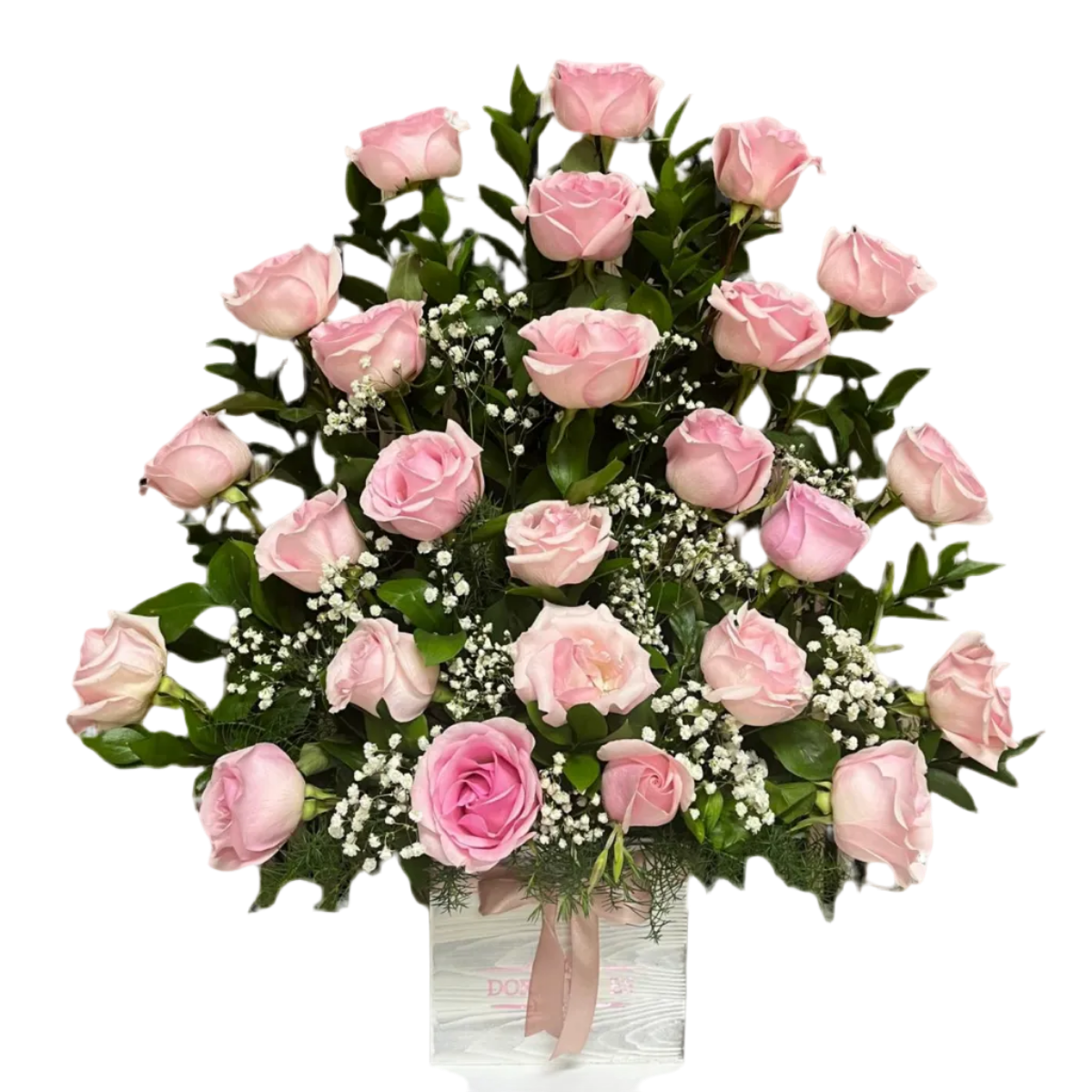 Elegant pink Mother’s Day flowers arrangement with pastel blooms in a luxury flower box in Miami