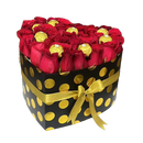 Image of heart-shaped box with red roses and chocolates chocolates, flowers gift for this christmas, Miami flower shop Bouquets Flowers Miami.
