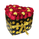 Image of heart-shaped box with red roses and chocolates chocolates, gift of flowers for Christmas, florist in Miami, Bouquets Flowers