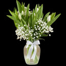 Ten fresh tulips displayed in a vase, a thoughtful flower gift for expressing appreciation